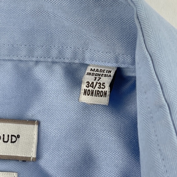 Joseph Abboud Button Up Shirt Mens 17 34/35 Regular Fit Blue - Picture 2 of 10